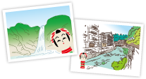 あなたのこけしが旅に出ます。旅先の写真はマイページに保存されていきます。
